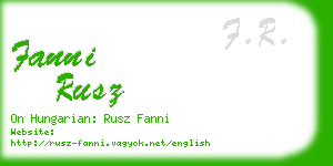 fanni rusz business card